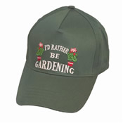 Adult Baseball Cap Embroidery "I'd rather be gardening"