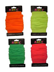 Ladies One Size Neon Leg Warmers