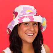 Ladies Sun Hat with Floral Pattern