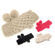 RJM Ladies Open Knitted Gloves with Bobbles