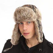 Woodland Camo Trapper Hats Fake Fur