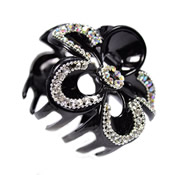 Black Hair Clamp Flower Design