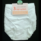 Lace Comfort High Leg Briefs