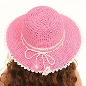 Girls Straw Hat with Flower