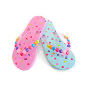 Kids Heart Print Flip Flops