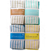 Microfibre Stripe Tea Towels 4 Pack