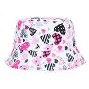 Girls Bush Hat with Hearts